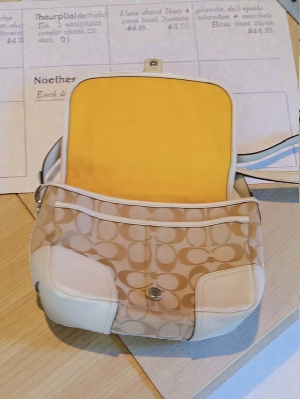 Coach Signature Canvas Crossbody Bag in Khaki/Chalk - Picture 2 of 7